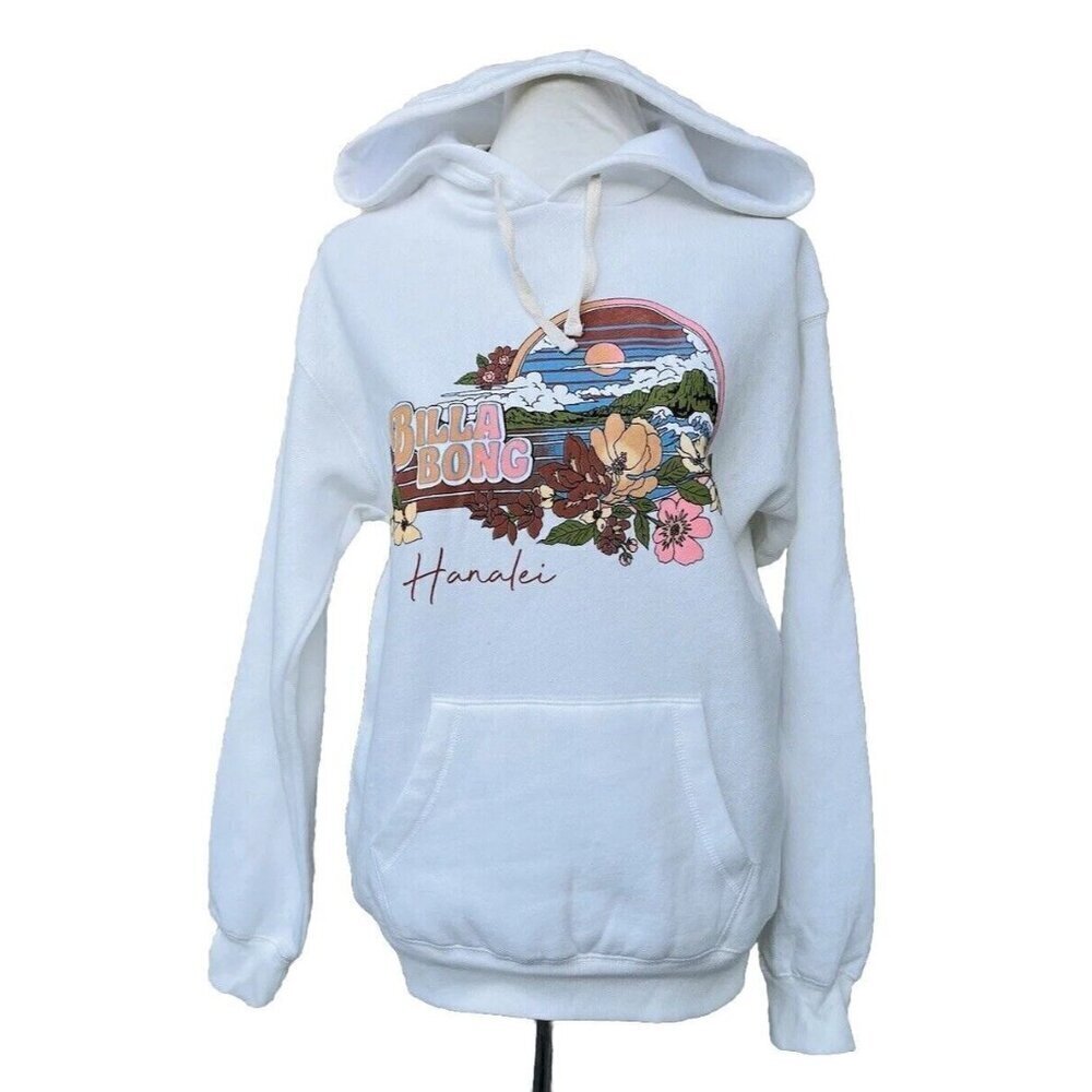BILLABONG Coastal Dreamer Hoodie Pullover Women’s Size S White Kangaroo Pocket - Picture 2 of 7